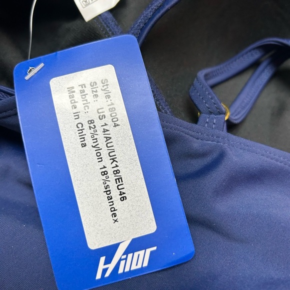 Hilor One Piece Swimsuits Front Twist Swimwear Shirred Tummy Control 14 NWT - Picture 4 of 10